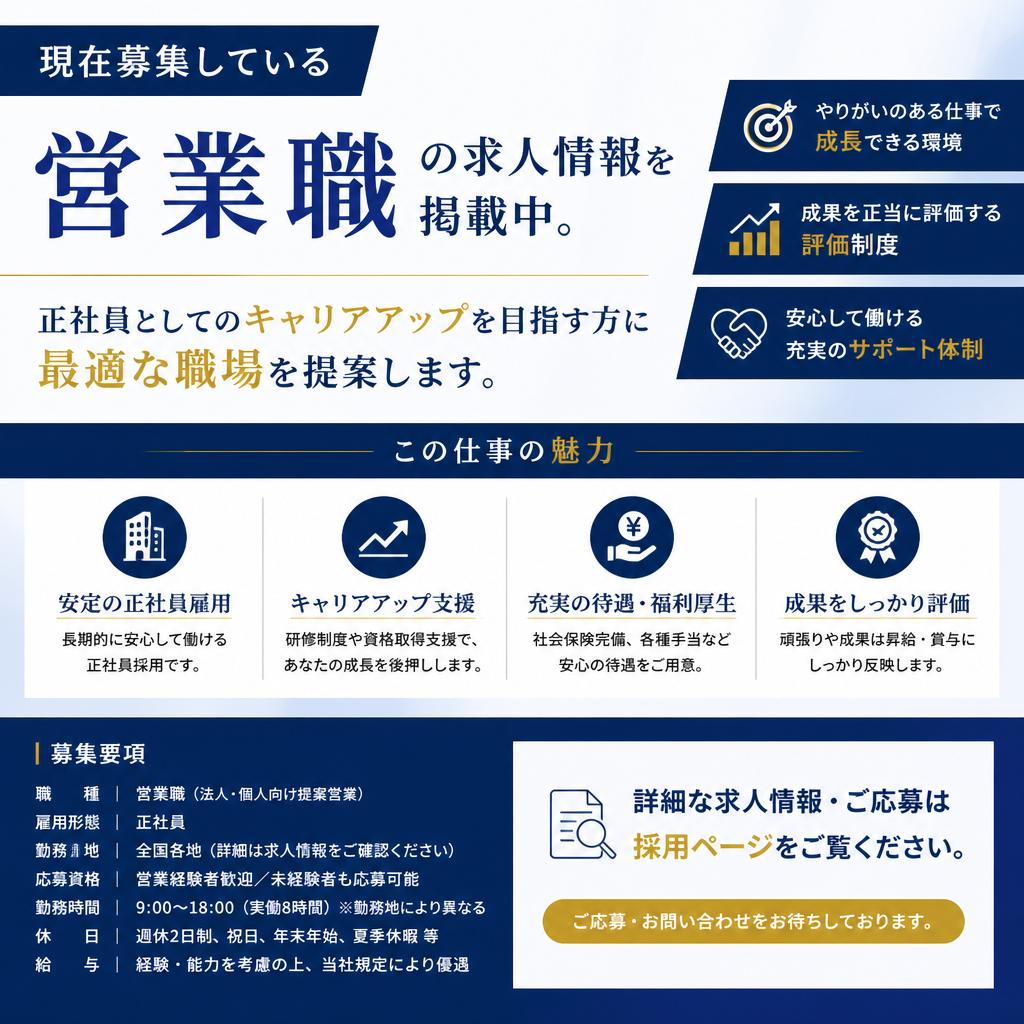 富山市の営業職求人情報