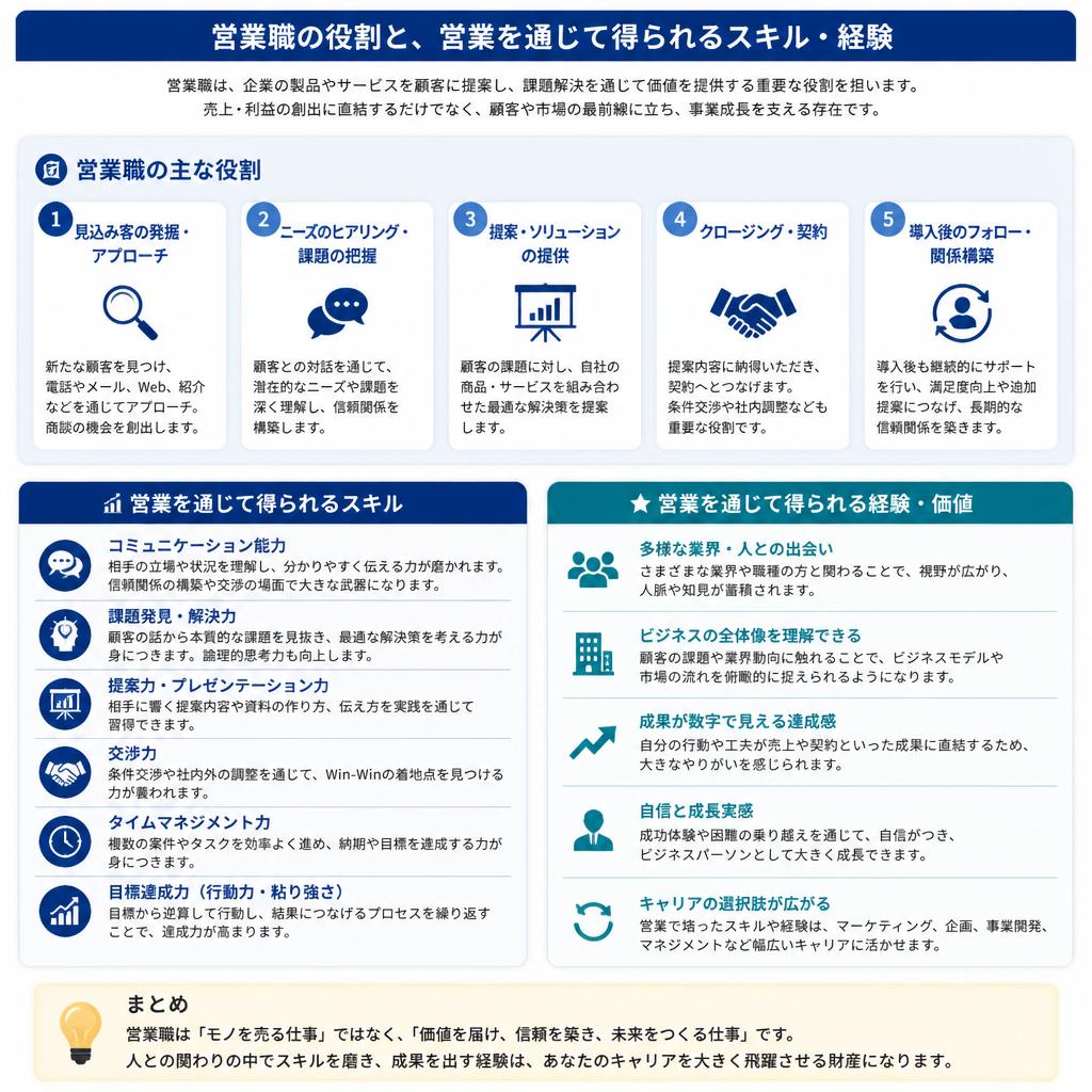 営業職の役割と魅力
