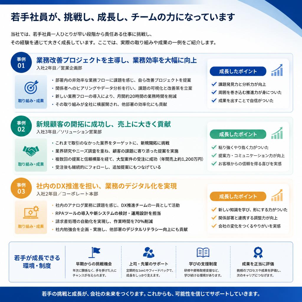 若手社員の活躍事例