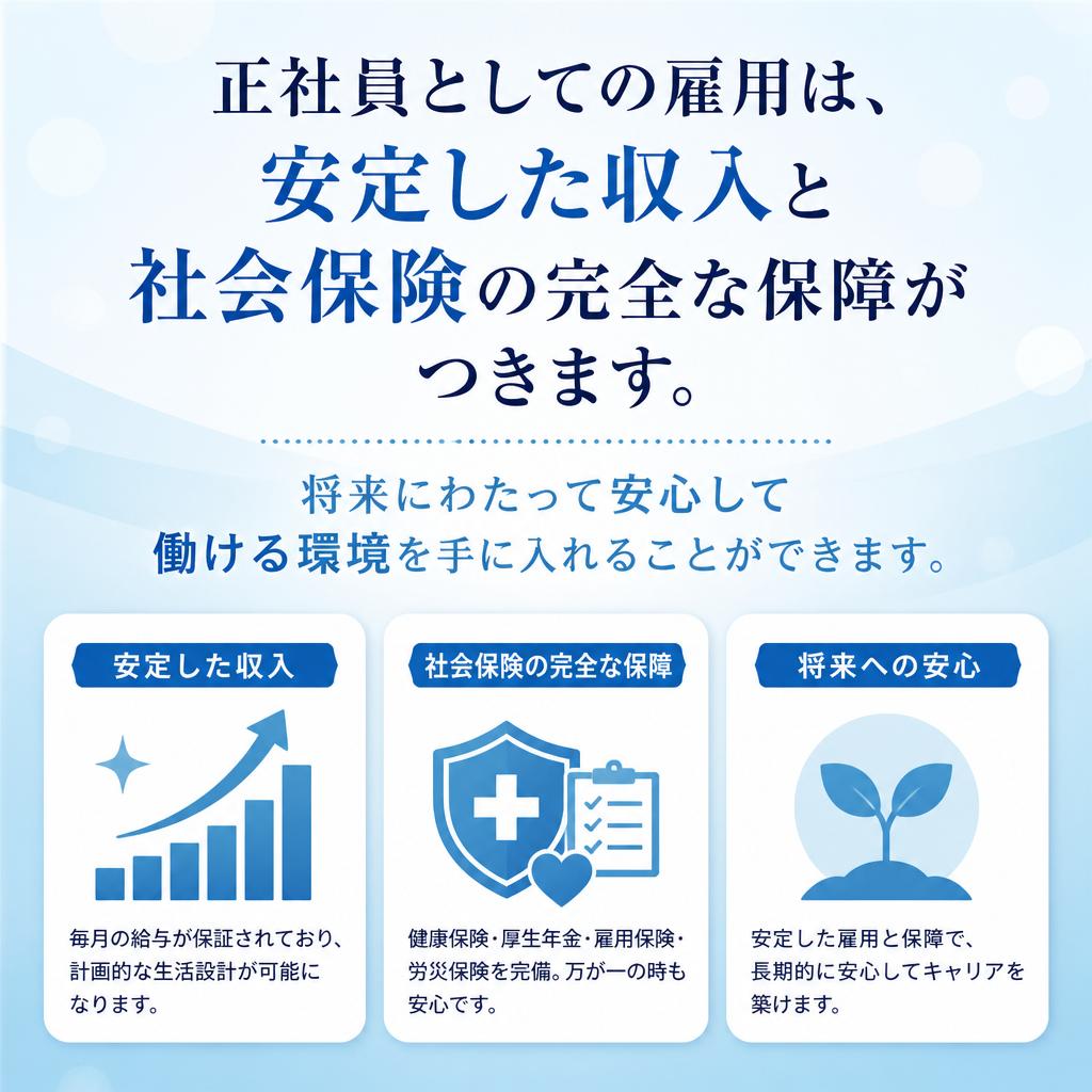 2. 正社員としての安定した未来