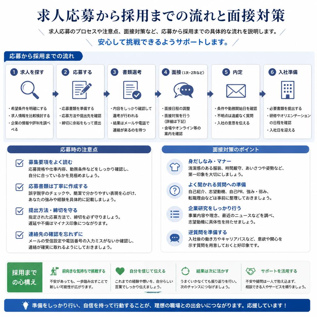 応募から採用までの流れ