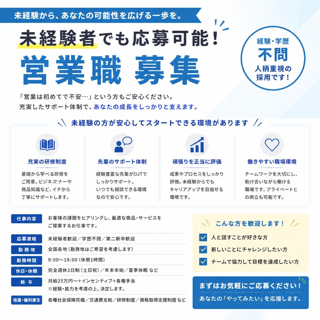 未経験でも安心！