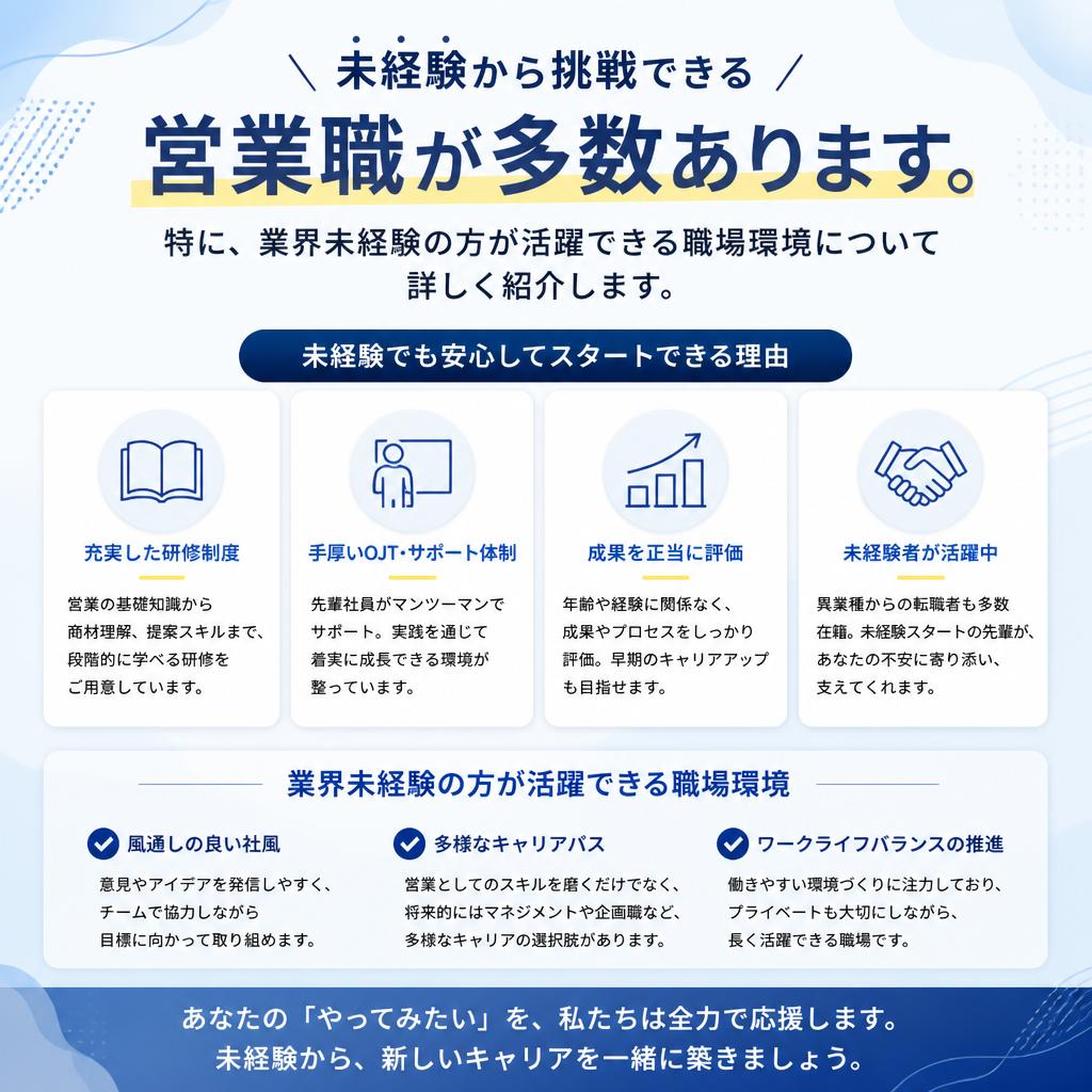 未経験者歓迎の職場について