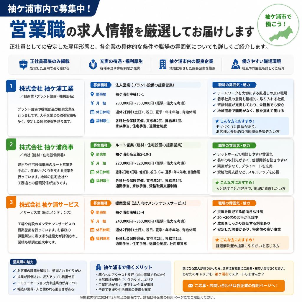 袖ケ浦市の営業職求人特集
