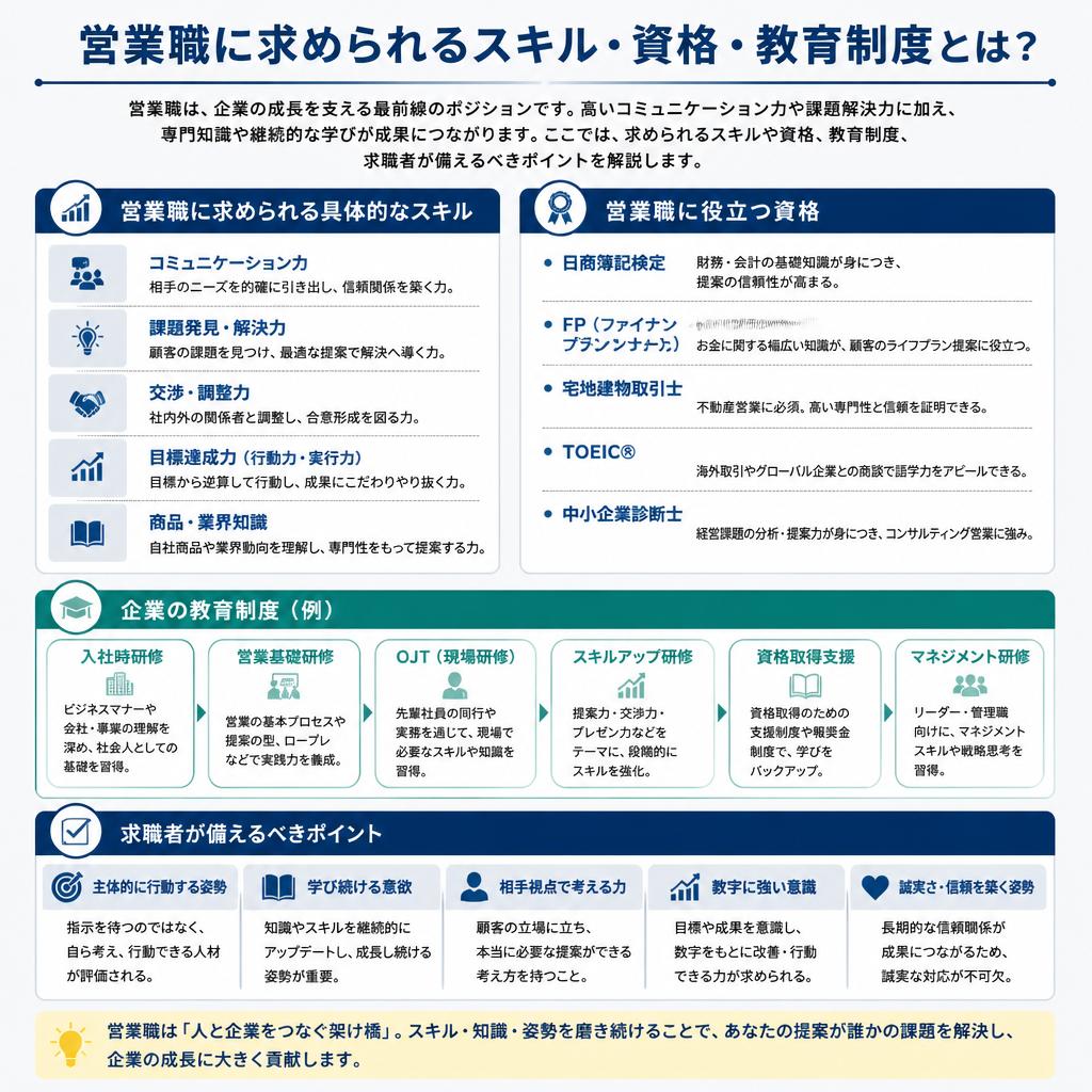 営業職に必要なスキルと資格は?