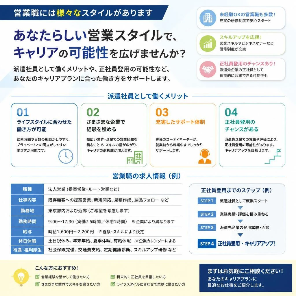 多様な営業職の求人情報