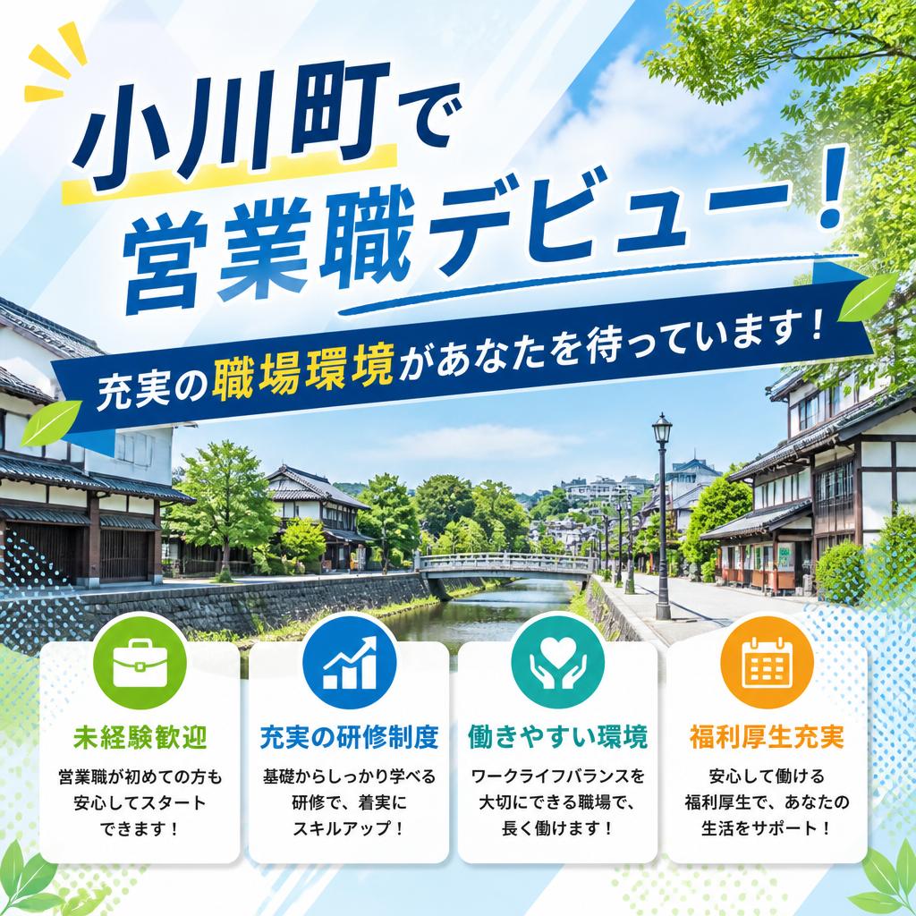 小川町で営業職デビュー！充実の職場環境があなたを待っています！