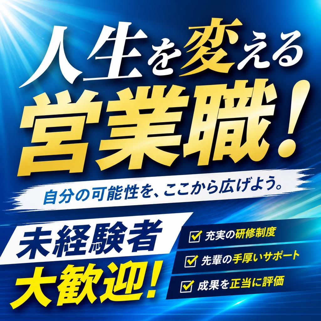 南砺市で人生を変える営業職！未経験者大歓迎