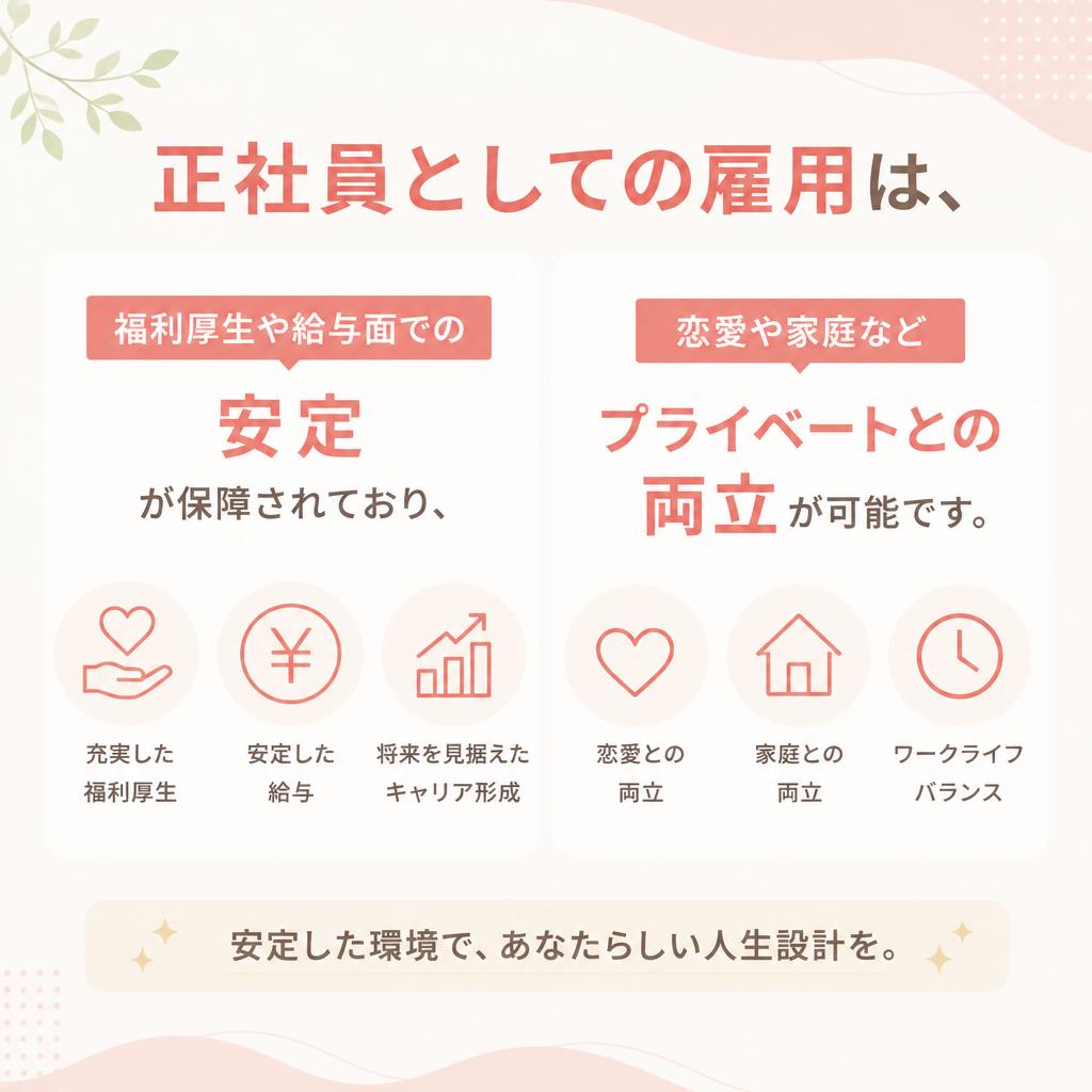 正社員としての安定した雇用条件