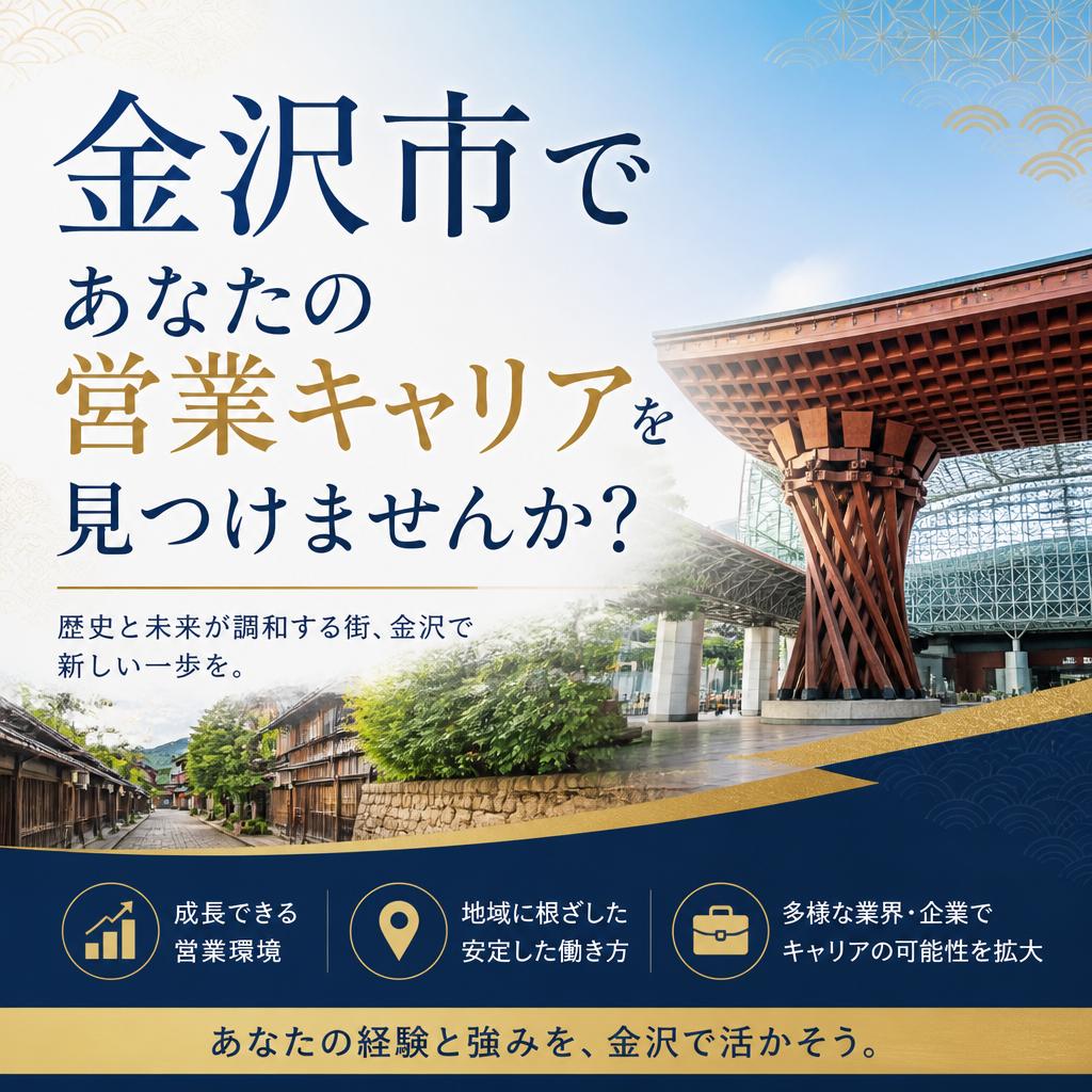 金沢市であなたの営業キャリアを見つけませんか？